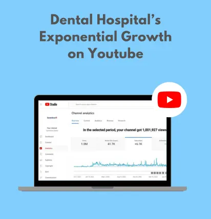 Dental Hospital’s Exponential Growth on YouTube with help of top social media marketing company in Surat